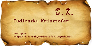 Dudinszky Krisztofer névjegykártya