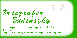 krisztofer dudinszky business card